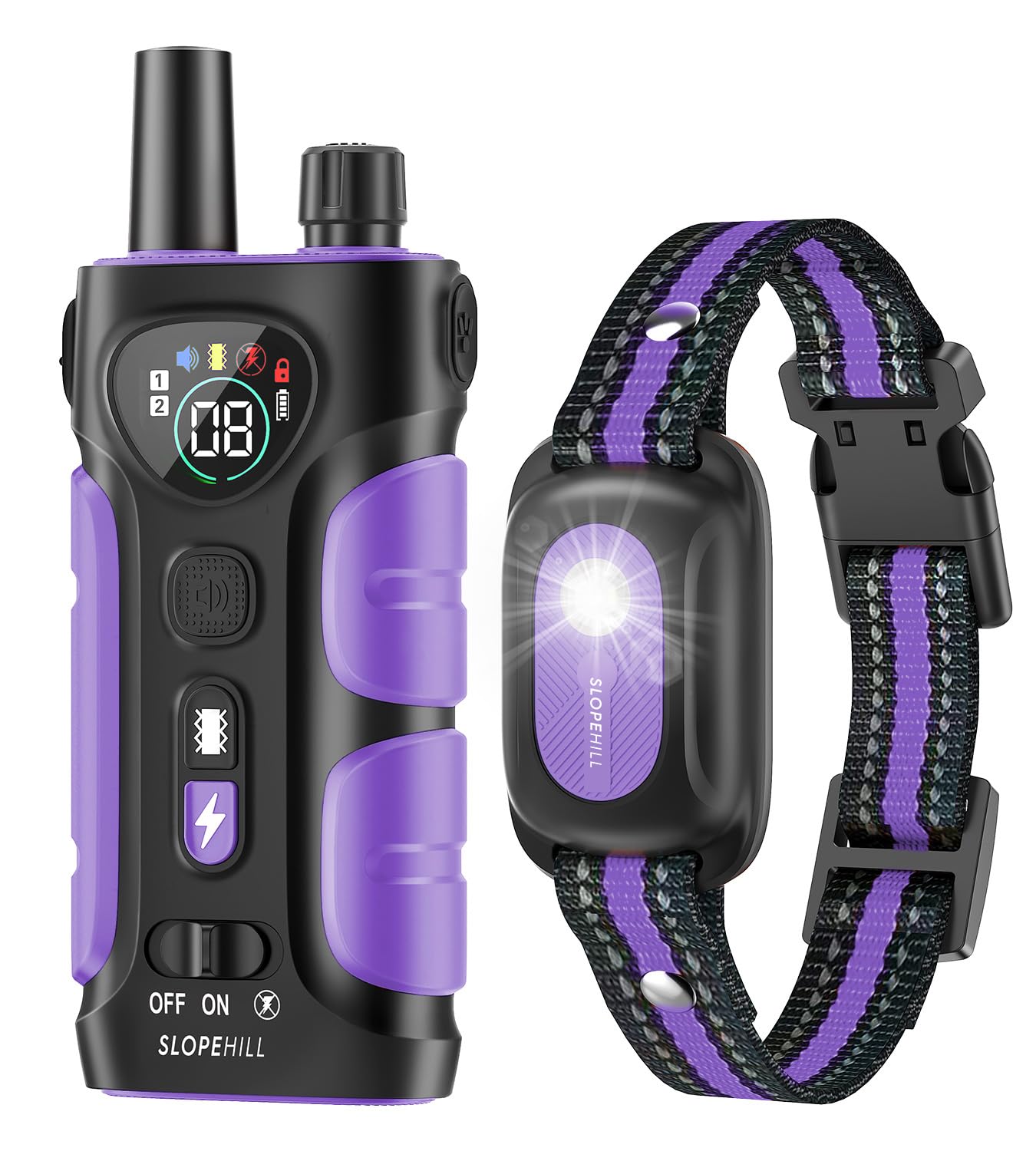 SLOPEHILL Dog Shock Collar,4200FT Dog Training Collar with Remote,IPX8 Waterproof E-Collar with Beep,Vibration,Shock,Flash Light,No Shock Mode,Electric Shock Collar for Small...