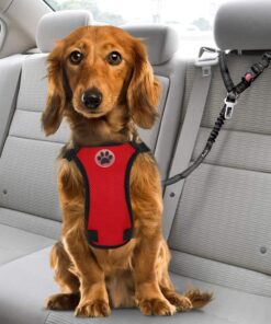 SlowTon Dog Seat Belt for Car, 2 Pack Dog Car Harness Seatbelt Adjustable with Elastic Bungee Buffer, 2 in 1 Pet Car Leash Headrest Restraint Dog Reflective Safety Tether...