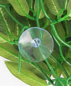 SLSON Reptile Plants Hanging Silk Terrarium Plant with Suction Cup for Bearded Dragons,Lizards,Geckos,Snake Pets and Hermit Crab Tank Habitat Decorations,Small Size,12 inches Green