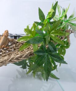 SLSON Reptile Plants Hanging Silk Terrarium Plants with Suction Cup for Bearded Dragons,Lizards,Geckos,Snake Pets and Hermit Crab Tank Habitat Decorations,Small Size,12 inches