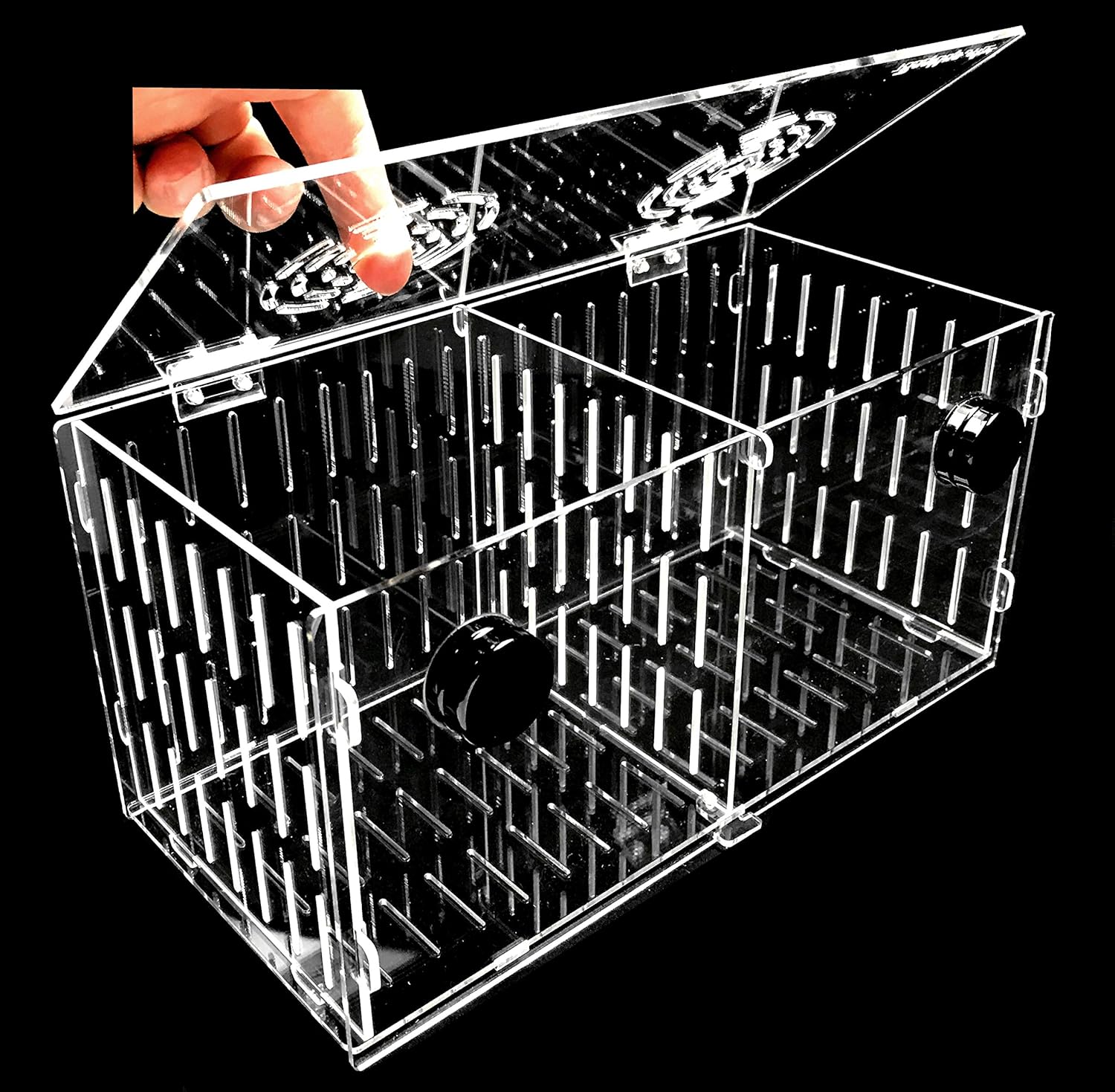Small Magnetic Acclimation Breeder Box Anemone Coral Strong N52 Magnets for 1/2" Glass (4.5" Cube)