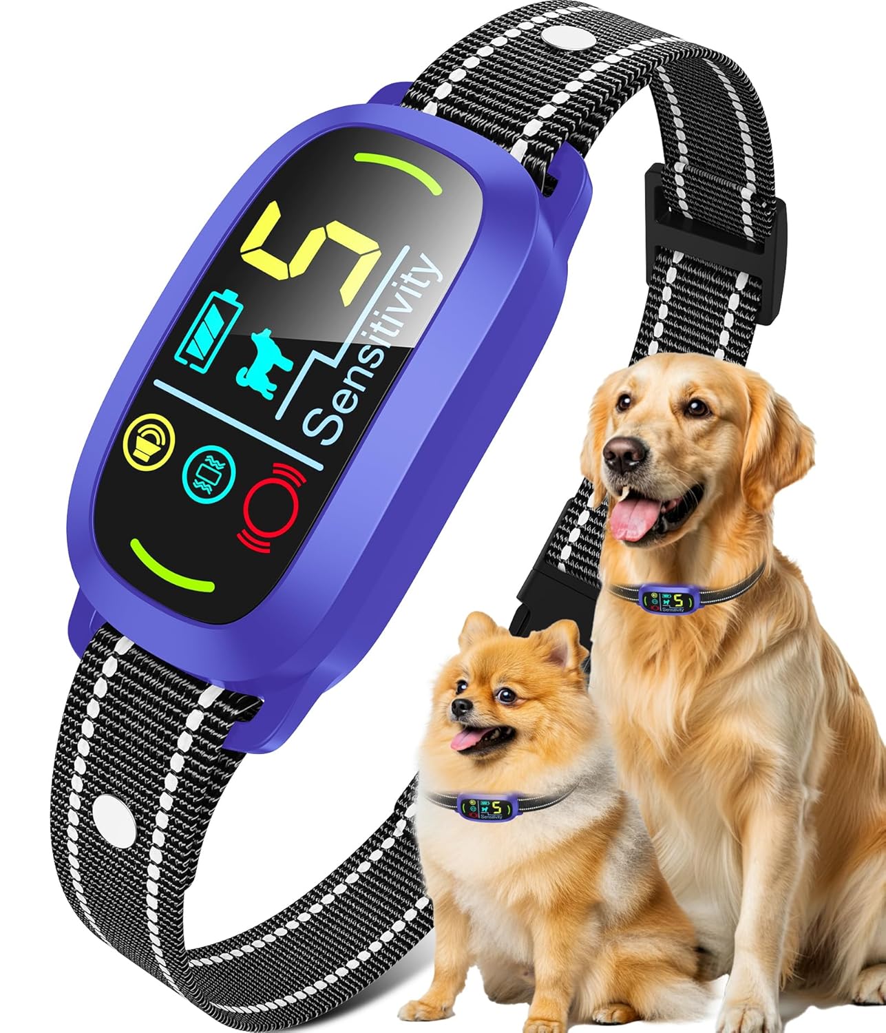 Smart AI Bark Collar for Large Medium Small Dogs, Anti Barking Device with 5 Training Modes, Exclusive Forced Bark-Stopping, Rechargeable IP67 Waterproof Bark Collar with 5...