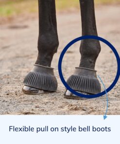 SmartEquine Horse Bell Boots | Pull On Rubber Ribbed Design for Interference Shielding and Lost Shoe Prevention | Durable and Reliable Horse Boots (Large (L))