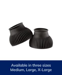 SmartEquine Horse Bell Boots | Pull On Rubber Ribbed Design for Interference Shielding and Lost Shoe Prevention | Durable and Reliable Horse Boots (Large (L))