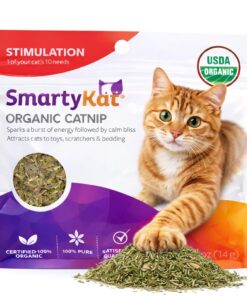 SmartyKat Natural Catnip Canister, 100% Natural Cat Nip for Cats, Premium Dried Catnip for Indoor Cats, Positive Training Aid for Play and Exercise, Resealable Shaker Bottle, 2...