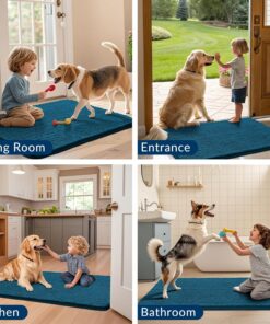Smiry Dog Door Mat for Muddy Paws 30x20, Absorbs Moisture and Dirt Doormat, Non-Slip Washable Quick Dry Chenille Front Door Mat Indoor Entrance, Entryway Carpet for Inside...