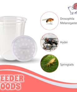 Snout and Shell Deli Cups with Fabric Vented Lids, 10 Pack - Secure Fruit Fly & Insect Cultures, Prevent Escapes & Contaminants, Easy Fruit Fly Media Preparation, Hot Liquid Safe
