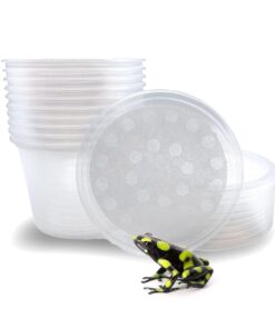 Snout and Shell Deli Cups with Fabric Vented Lids, 10 Pack - Secure Fruit Fly & Insect Cultures, Prevent Escapes & Contaminants, Easy Fruit Fly Media Preparation, Hot Liquid Safe