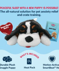 Snuggle Puppy Heartbeat Dog Toy for Puppies, Real-Feel Heartbeat, Calming Sleep Aid and Crate Training Comfort Toy with Heat Pack, Medium Breed Buddies Bernese Mountain Dog