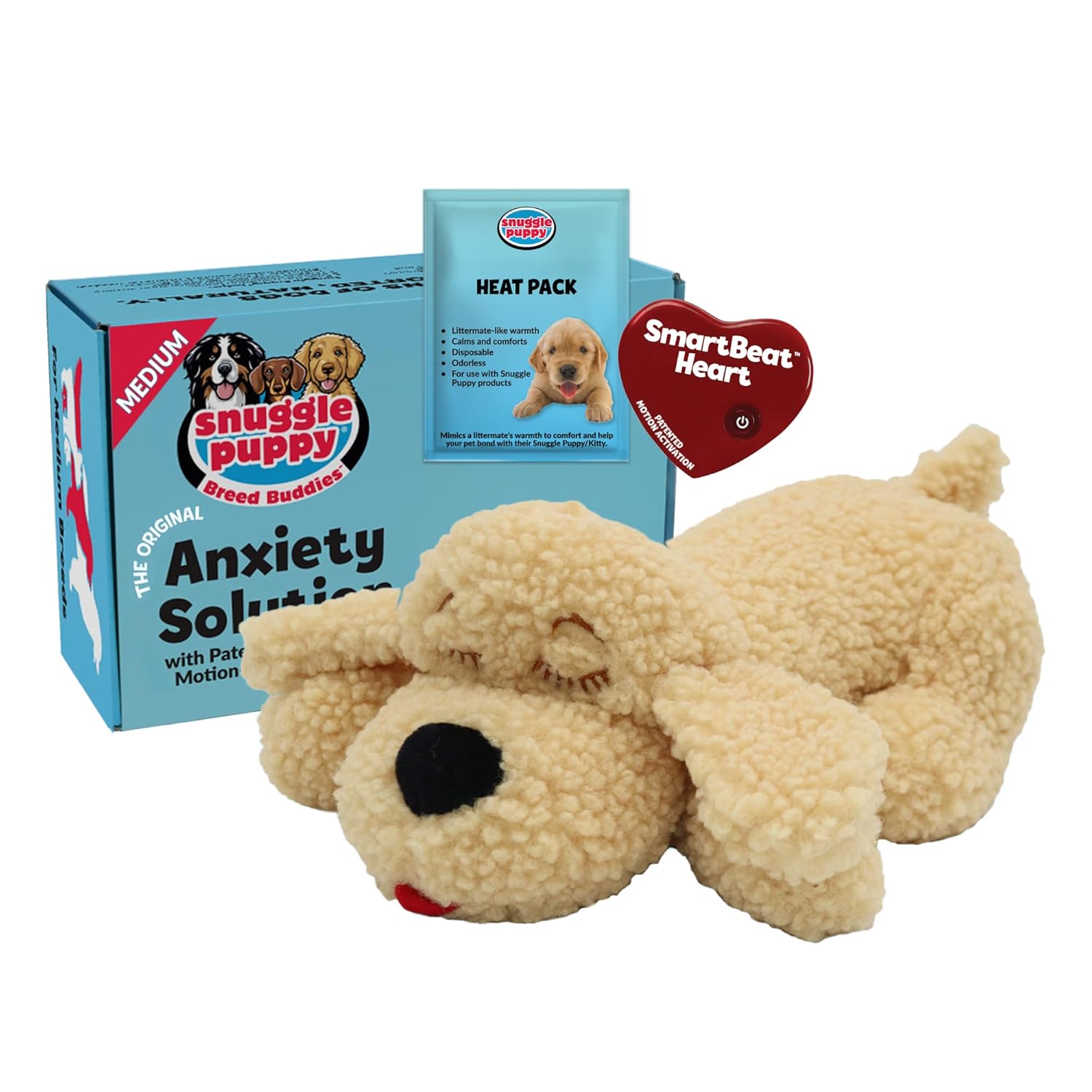 Snuggle Puppy Heartbeat Dog Toy for Puppies, Real-Feel Heartbeat, Calming Sleep Aid and Crate Training Comfort Toy with Heat Pack, Medium Breed Buddies Bernese Mountain Dog