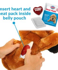 Snuggle Puppy Original Heartbeat Puppy Toy with Real-Feel Pulse & Heat Pack, Calming Sleep Aid for Puppy Anxiety, Crate Training, First Nights & New Puppy Transition - Biscuit