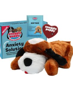 Snuggle Puppy Original Heartbeat Puppy Toy with Real-Feel Pulse & Heat Pack, Calming Sleep Aid for Puppy Anxiety, Crate Training, First Nights & New Puppy Transition - Biscuit
