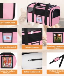 Soft Cat Carrier for Pets Up to 15 lbs, TSA Approved for Airline in-Cabin, Cat Travel Bag with Detachable Cat Food Bowl, Pet Carriers for Small Dogs, Waterproof Travel Puppy...