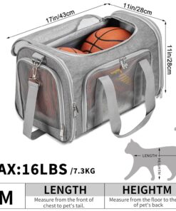 Soft-Sided Cat/Dog/Pet Carrier, Collapsible Pets Travel Carriers for Big Cats/Small Dogs with Shoulder Strap & Removable Mat, Mesh Puppy Carry Bag, Up to 16 Lbs, TSA Airline...