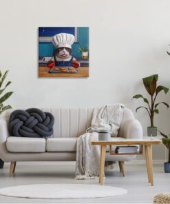 Stupell Industries Fresh Baked Fish Cookies Cat Chef Astrological Symbol Canvas Wall Art, Design By Lucia Heffernan