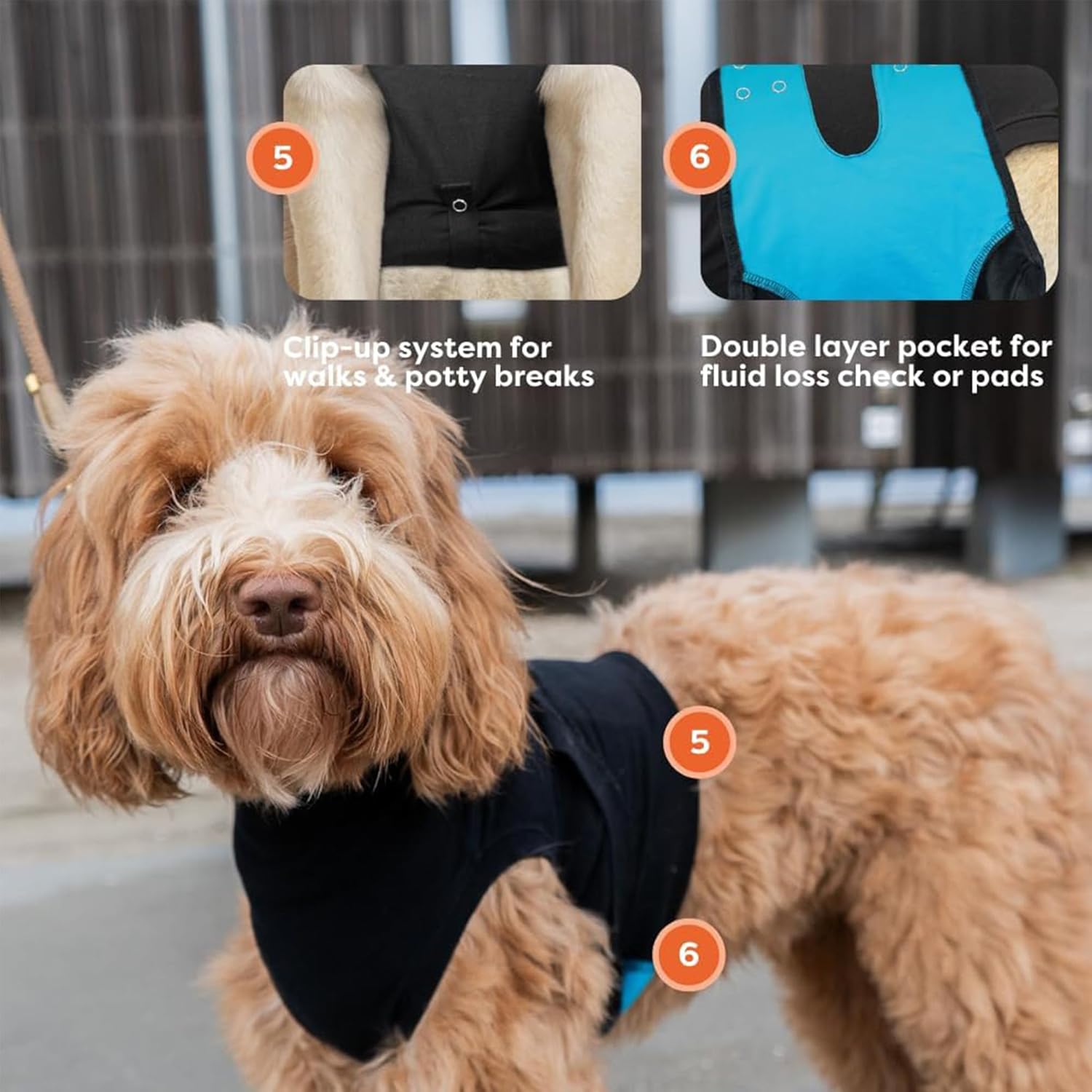 Suitical Recovery Suit for Dogs - Dog Surgery Recovery Suit with Clip-Up System - Breathable Fabric for Spay, Neuter, Skin Conditions, Incontinence - 26.4-29.9 Inches Neck to...