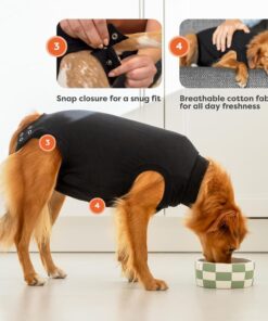 Suitical Recovery Suit for Dogs - Dog Surgery Recovery Suit with Clip-Up System - Breathable Fabric for Spay, Neuter, Skin Conditions, Incontinence - 26.4-29.9 Inches Neck to...