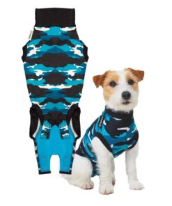 Suitical Recovery Suit for Dogs - Post-Surgery Suit with Hold-Up System - Breathable Cone-Free Option for Spay, Neuter, Skin Issues - XS Camouflage - Neck to Tail 15.7-17....