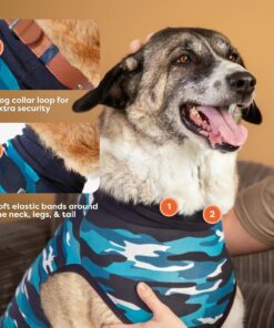 Suitical Recovery Suit for Dogs - Post-Surgery Suit with Hold-Up System - Breathable Cone-Free Option for Spay, Neuter, Skin Issues - XS Camouflage - Neck to Tail 15.7-17....