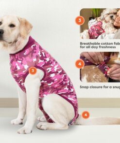 Suitical Recovery Suit for Dogs | Spay and Neutering Dog Surgery Recovery Suit for Male or Female | Soft Fabric for Skin Conditions | 3XS | Neck to Tail 8.7”- 13.8” | Pink...