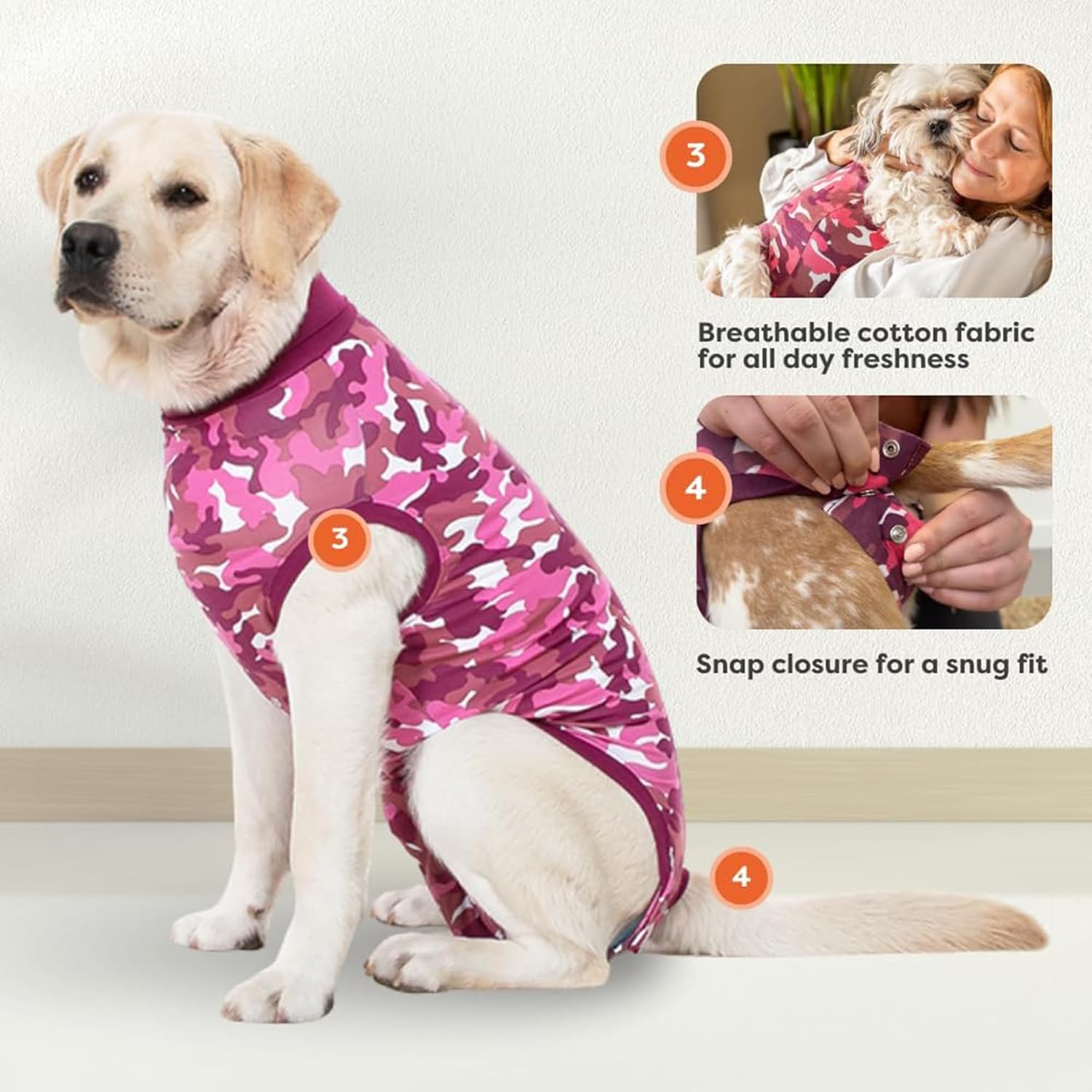 Suitical Recovery Suit for Dogs | Spay and Neutering Dog Surgery Recovery Suit for Male or Female | Soft Fabric for Skin Conditions | 3XS | Neck to Tail 8.7”- 13.8” | Pink...