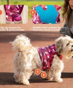 Suitical Recovery Suit for Dogs | Spay and Neutering Dog Surgery Recovery Suit for Male or Female | Soft Fabric for Skin Conditions | 3XS | Neck to Tail 8.7”- 13.8” | Pink...