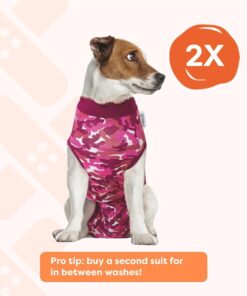 Suitical Recovery Suit for Dogs | Spay and Neutering Dog Surgery Recovery Suit for Male or Female | Soft Fabric for Skin Conditions | 3XS | Neck to Tail 8.7”- 13.8” | Pink...