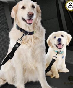 SunGrow Dog Seat Belt for Car, Adjustable Nylon Pet Seatbelt, Supports All Cars, Dog Car Leash Seat Belt, Seatbelt for Dogs, Cats & Ferrets Travel Harness