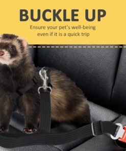 SunGrow Dog Seat Belt for Car, Adjustable Nylon Pet Seatbelt, Supports All Cars, Dog Car Leash Seat Belt, Seatbelt for Dogs, Cats & Ferrets Travel Harness