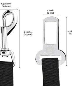 SunGrow Dog Seat Belt for Car, Adjustable Nylon Pet Seatbelt, Supports All Cars, Dog Car Leash Seat Belt, Seatbelt for Dogs, Cats & Ferrets Travel Harness
