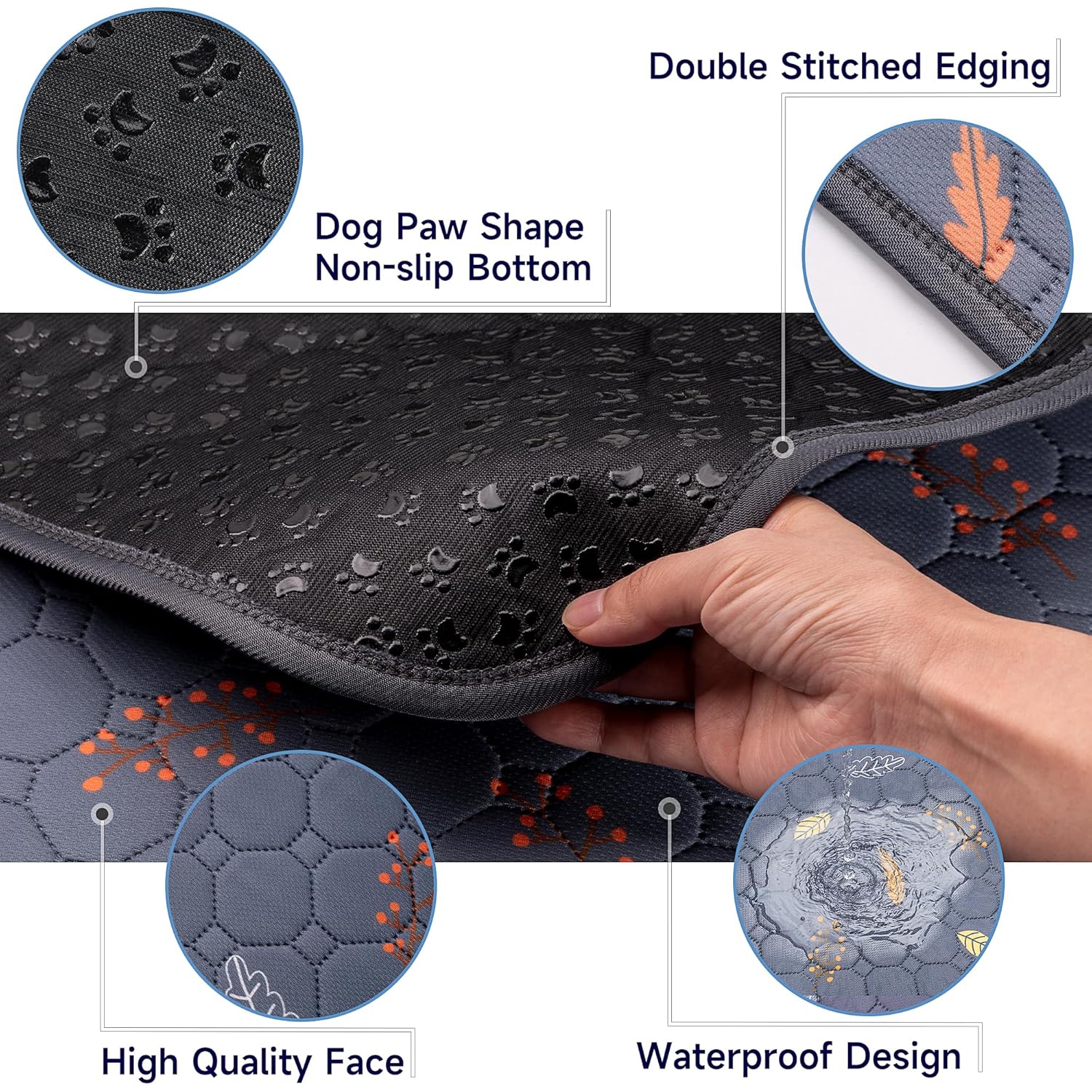Sunheir Washable Pee Pads for Dogs , Thick Heavy Absorbency Reusable, Prevent Leakage, Waterproof , Non-Slip Pee Pads for Puppy Playpen, Crate, Whelping Box, Potty Training,...