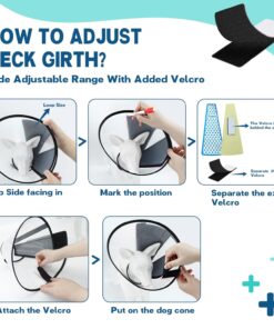 Supet Dog Cone Collar to Stop Licking, Comfortable Elizabeth Recovery Collar for Large Medium Dogs After Surgery, Soft Pet Neck Head Cone Alternative（L）
