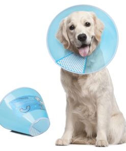 Supet Dog Cone Collar to Stop Licking, Comfortable Elizabeth Recovery Collar for Large Medium Dogs After Surgery, Soft Pet Neck Head Cone Alternative（L）