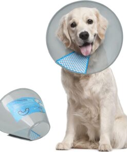 Supet Dog Cone Collar to Stop Licking, Comfortable Elizabeth Recovery Collar for Large Medium Dogs After Surgery, Soft Pet Neck Head Cone Alternative（L）
