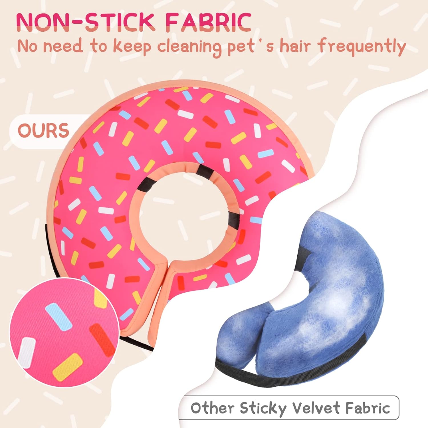 Supet Inflatable Dog Cone Collar Alternative After Surgery, Doggie Neck Donut Collar Recovery ECollar, Soft Dog Cone for Small Medium Large Dogs
