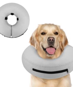 Supet Inflatable Dog Cone Collar Alternative After Surgery, Doggie Neck Donut Collar Recovery ECollar, Soft Dog Cone for Small Medium Large Dogs