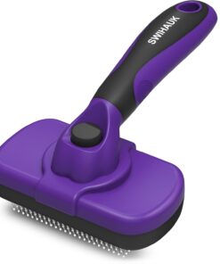Swihauk Self Cleaning Slicker Brush - Skin Friendly Deshedding Grooming Tool for Dogs & Cats, Suitable for Shedding & Haired Pets, with Pet Supplies Accessories, Blue