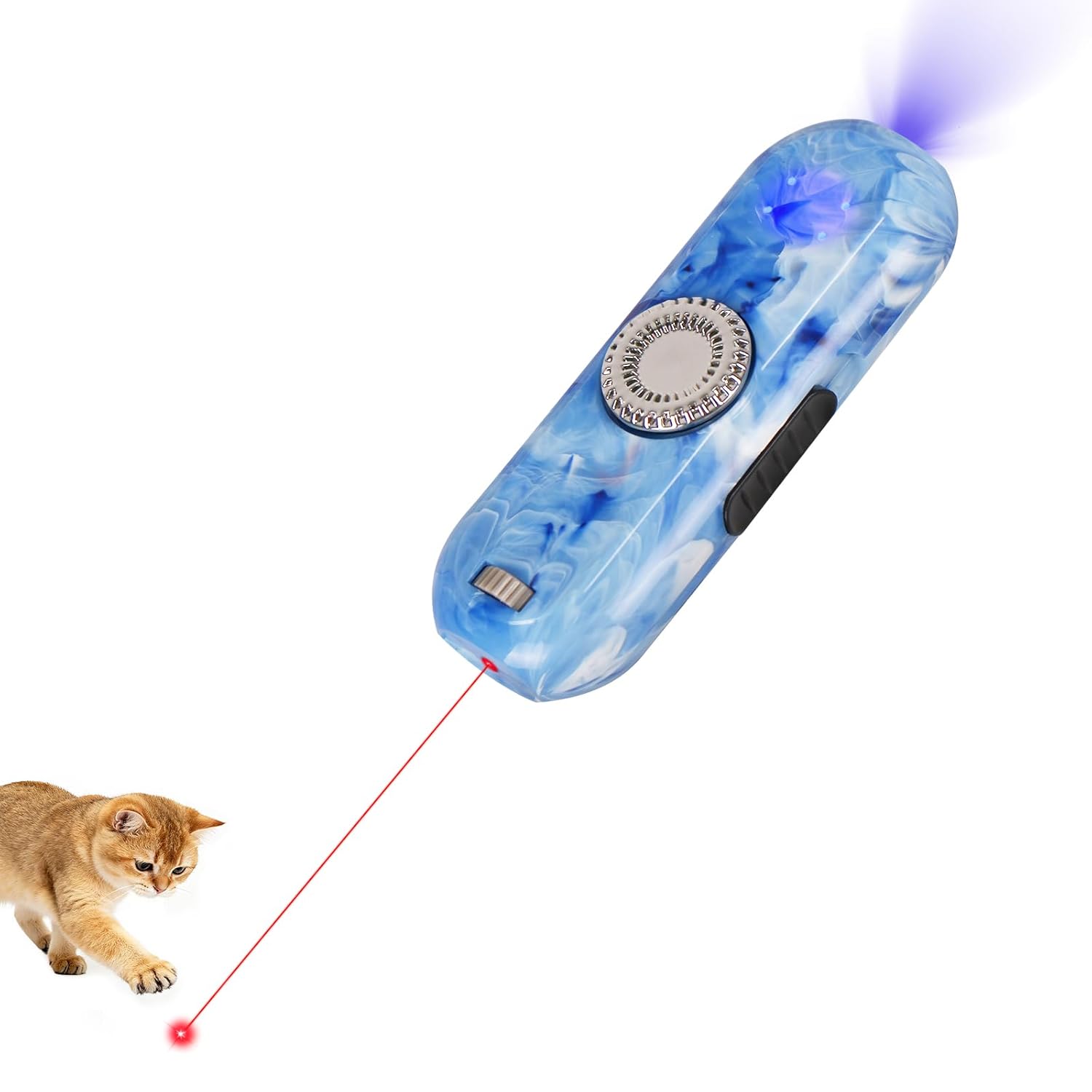 TBTeek Cat Toys, Rechargeable, 3 Light Modes & 5 Fun Patterns, Portable Interactive Kitten Pet Dog Cat Mouse Toy for Fun Chase Play Exercise