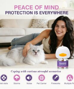Tcllka Cat Calming Pheromone Diffuser Effectively Relieve Anxiety Stress Cat Calming Diffuser Comfort for Cats Refill Reduce Fighting Spraying and Scratching Calm Relaxing...
