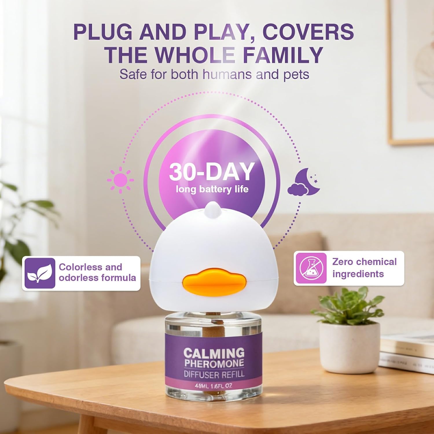 Tcllka Cat Calming Pheromone Diffuser Effectively Relieve Anxiety Stress Cat Calming Diffuser Comfort for Cats Refill Reduce Fighting Spraying and Scratching Calm Relaxing...