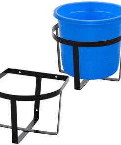 Teenyyou 4 Pcs Heavy Duty Metal Bucket Holder 5 Gallon Horse Water Feed Bucket Holder Pre Installed Pail Accessories Wall Mount Hang Organizer for Horse Stalls Barn Farmhouse...