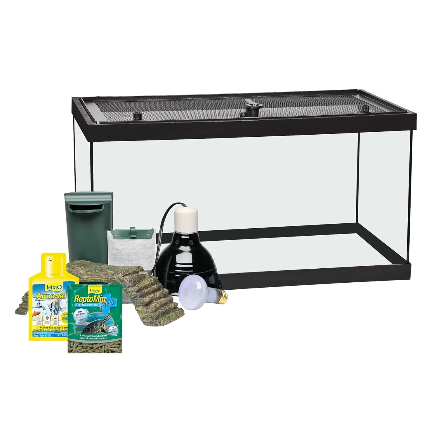 Tetra Aquatic Turtle Deluxe Kit 20 Gallons, aquarium With Filter And Heating Lamps, 30 IN (NV33230)