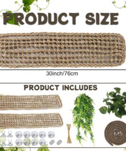 Tfwadmx 2Pcs Large Bearded Dragon Hammock,Lizard Lounger Natural Seagrass Fiber Hammocks,Reptile Hammock Climbing Habitat Tank Accessories with Flexible Vines Leaves Decor for...