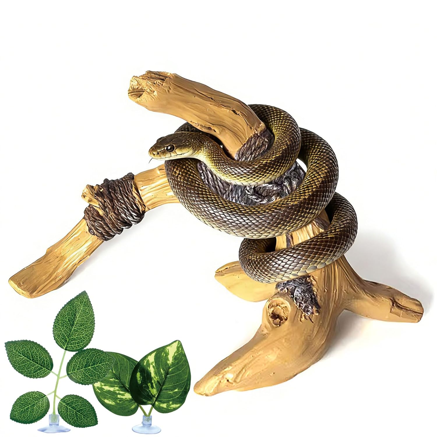 Tfwadmx Snake Climbing Branch,Resin Reptile Wood Trunk Branches Decor,Reptile Terrarium Climbing Accessories Decoration for Geckos, Lizards,Tarantulas,Hermit Crab,Frogs