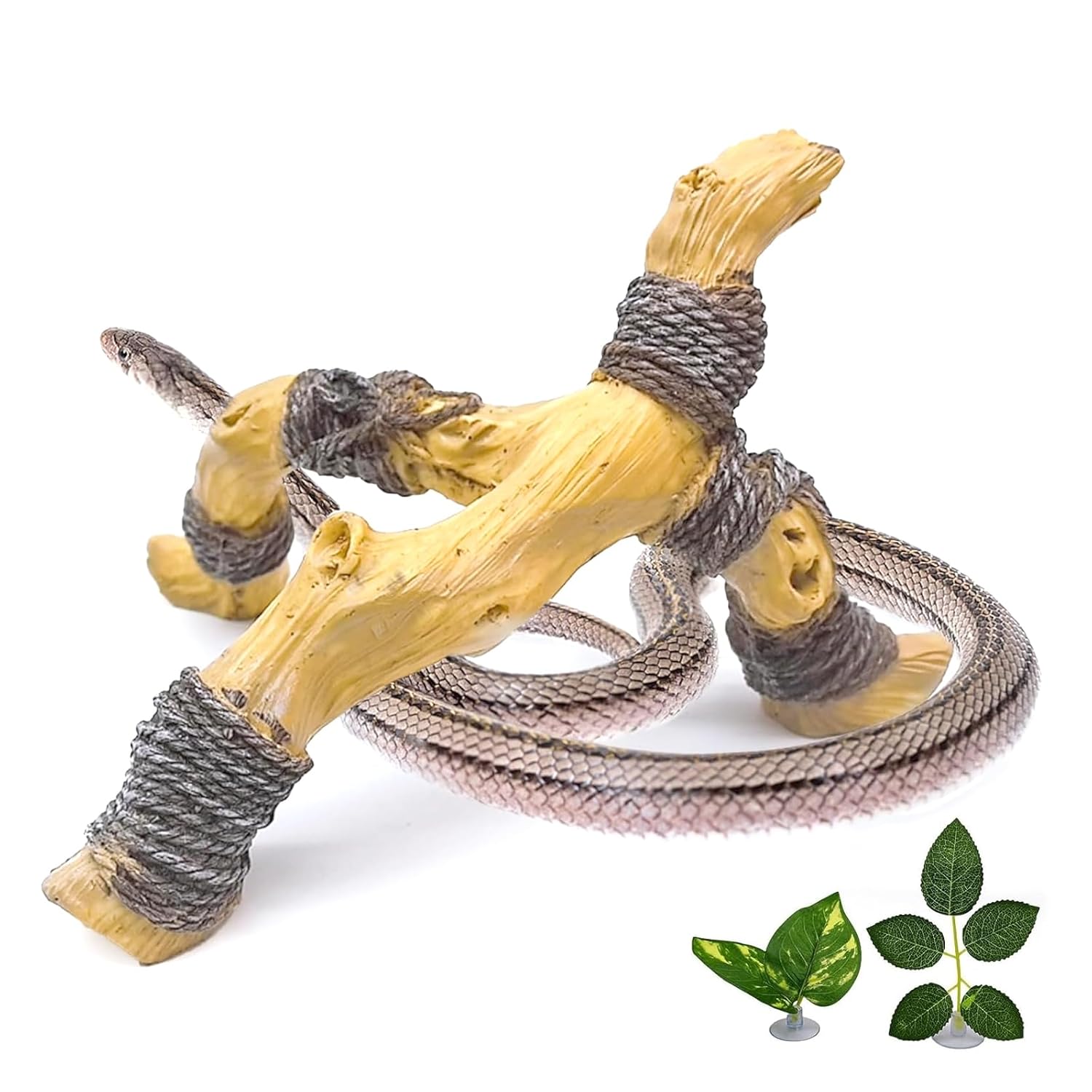 Tfwadmx Snake Climbing Branch,Resin Reptile Wood Trunk Branches Decor,Reptile Terrarium Climbing Accessories Decoration for Geckos, Lizards,Tarantulas,Hermit Crab,Frogs