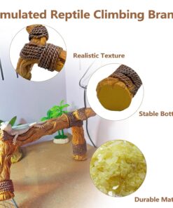 Tfwadmx Snake Climbing Branch,Resin Reptile Wood Trunk Branches Decor,Reptile Terrarium Climbing Accessories Decoration for Geckos, Lizards,Tarantulas,Hermit Crab,Frogs