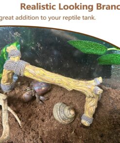 Tfwadmx Snake Climbing Branch,Resin Reptile Wood Trunk Branches Decor,Reptile Terrarium Climbing Accessories Decoration for Geckos, Lizards,Tarantulas,Hermit Crab,Frogs