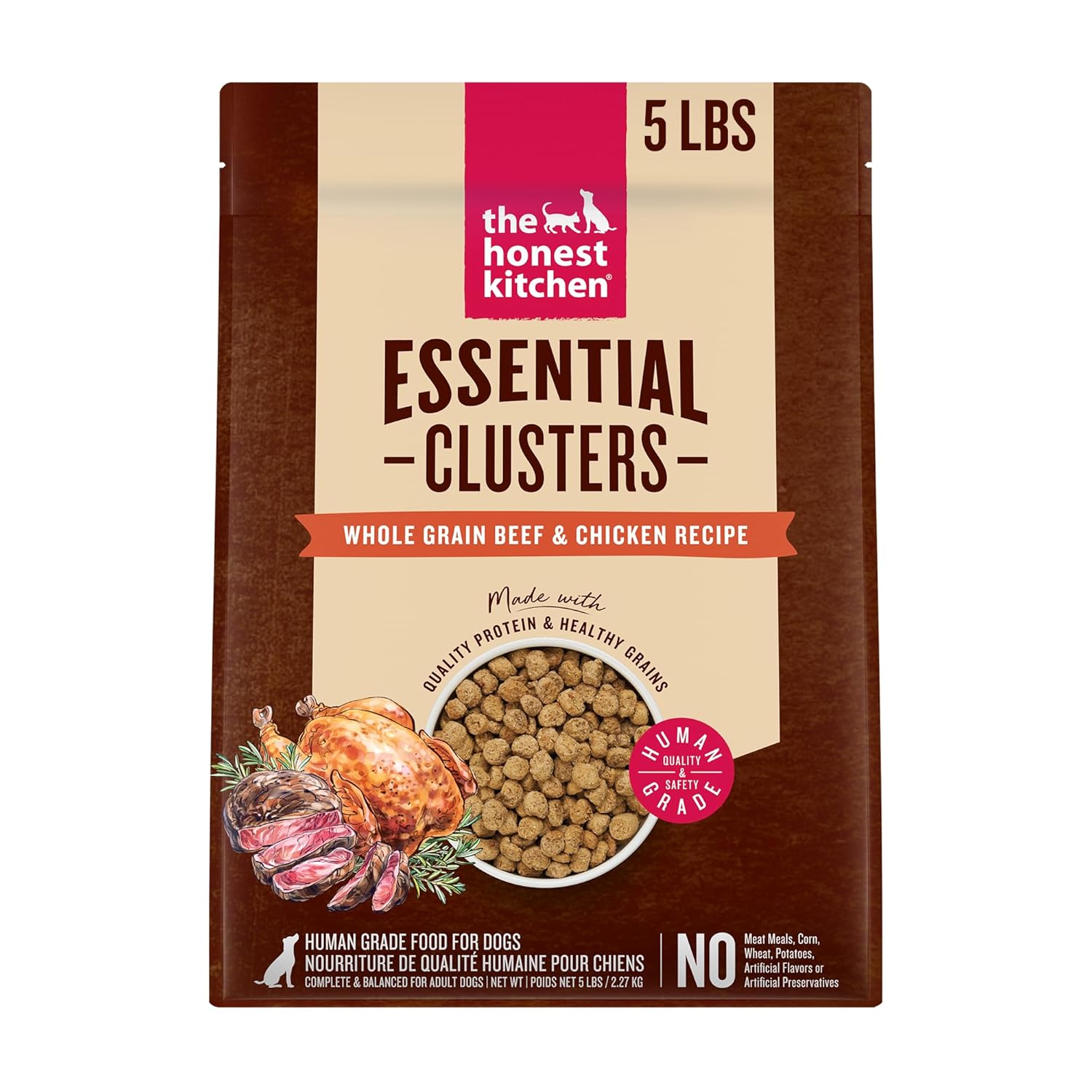 The Honest Kitchen Human Grade Essential Clusters Dry Dog Food, Whole Grain Chicken 20 lb Bag