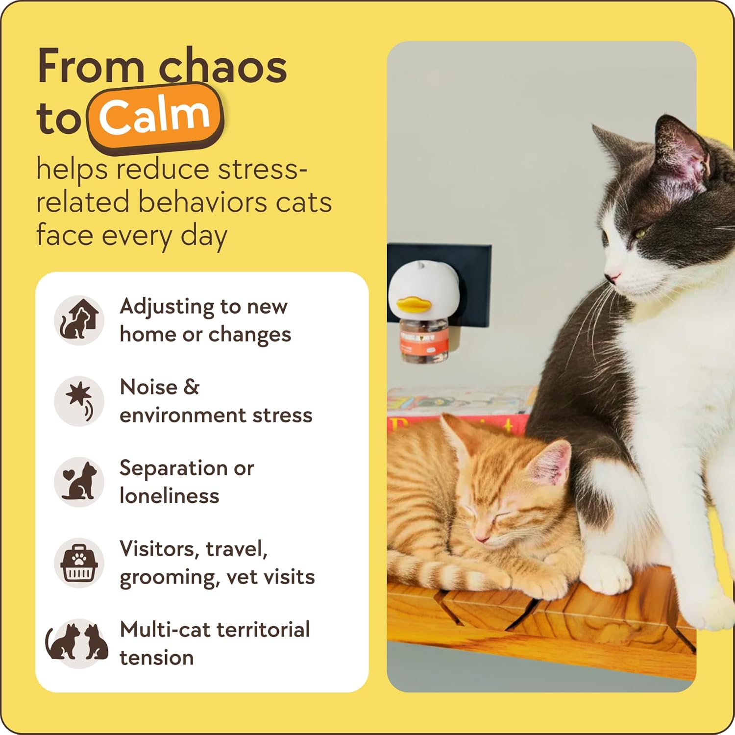 TherapetMD 60-Day Cat Calming Diffuser - Cat Pheromone Diffuser for Stress, Pee Spraying, Cat Fighting, Aggression, Excessive Meowing & Scratching - 60-Day Refill Included -...