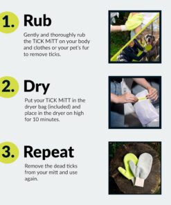 TiCK MiTT Yellow Tick Removal Glove for Humans & Pets - Safely Remove Ticks Effortlessly, Chemical-Free, Durable, Portable Tick Management Tool for Outdoor Adventures & Everyday...